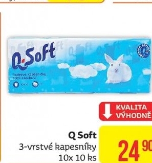 Papírové kapesníčky 3vrstvé Q Soft
