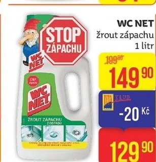 Čistič Žrout zápachu WC Net