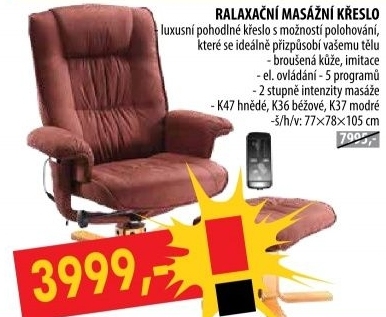 Relaxační masážní křeslo s podnožkou hnědé K47