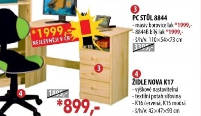 PC stůl 8844 lakovaný