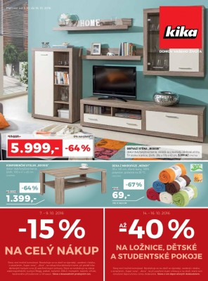 akční leták Kika nábytek 3.10.2016-16.10.2016