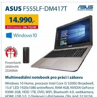 Notebook Asus F555LF-DM417T