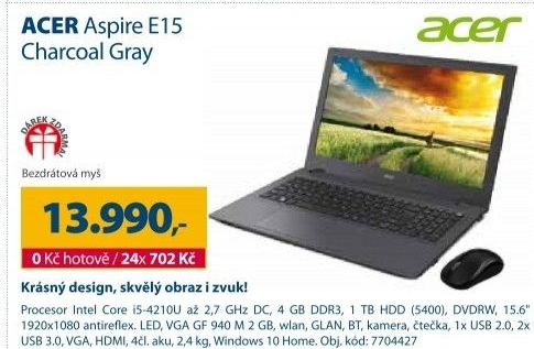 Notebook Acer Aspire E15