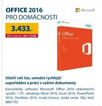 Microsoft Office 2016 pro domácnosti