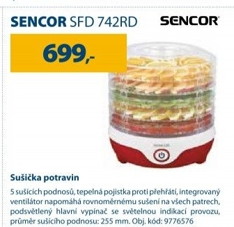 Sušička ovoce Sencor SFD 742RD