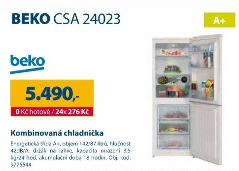 Kombinovaná chladnička Beko CSA 24023