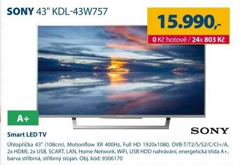 LED televize Sony KDL-43W757