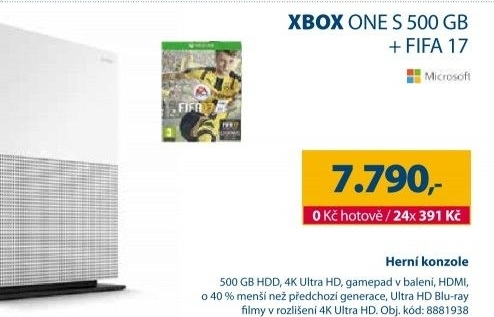 Herní konzole Microsoft XBOX ONE S 500 GB