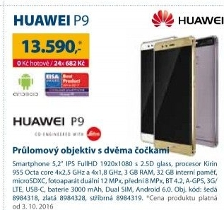 Mobilní telefon Huawei P9