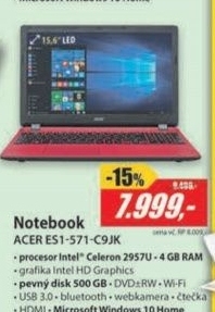 ES1-571-C9JK 15,6FH 4G 500G RED W10