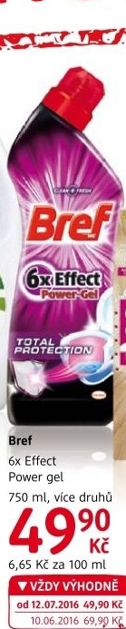 Čistič WC gelový 6x Effect Total Protection Bref