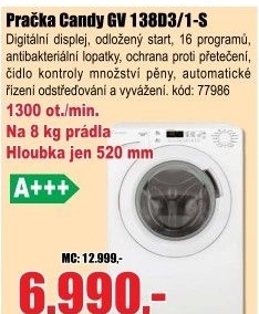 Pračka Candy GV 138D3/1-S