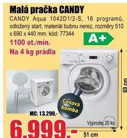 Pračka Candy Aqua 1042D1/2-S