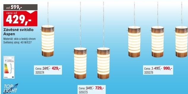 Závěsné svítidlo Aspen Top Light