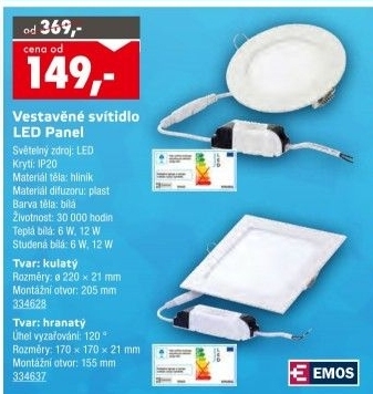Vestavěné svítidlo Led Panel Emos