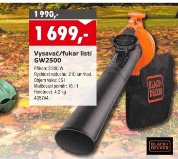 Vysavač listí GW2500 Black&amp