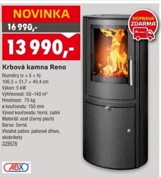 Krbová kamna Reno Panorama ABX