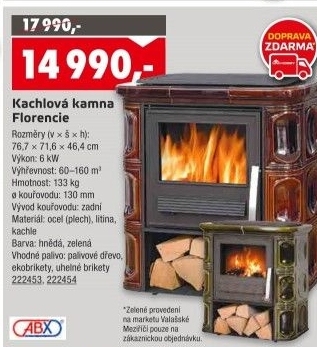 Kachlová kamna Florencie ABX