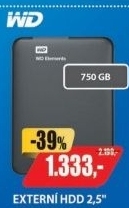 HDD 750GB USB3.0 BK ElementsWD