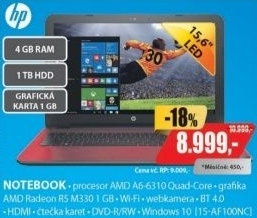 15-af100nc 15,6 A6 4GB 1TB 1GB W10HP