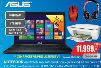 X751SJ-TY006T 17,3 N3700 8G 1TB 1GB ASUS + DJ2130