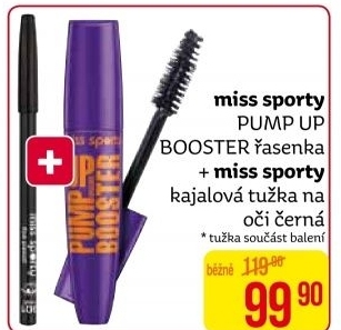 Balíček řasenka Pump Up Booster + kajalová tužka na oči MissSporty