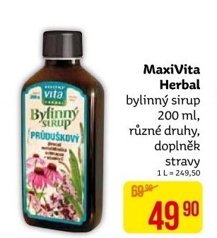 Doplněk stravy Sirup Herbal MaxiVita