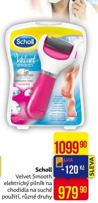 Pilník elektrický na chodidla Velvet smooth Scholl