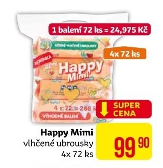 Vlhčené ubrousky dětské Happy Mimi