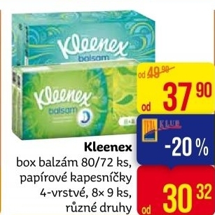 Kapesníčky papírové Balsam Kleenex - box