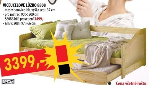Jednolůžko s přistýlkou LAURA 8808 lakované