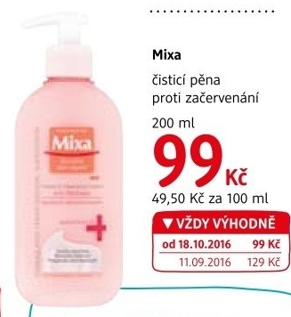 Pěna proti začervenání pleti Mixa