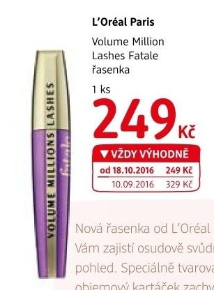 Řasenka Volume Million Lashes Fatale L'oreal