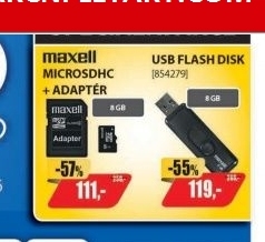 MicroSDHC 8GB CL4 + adpt854578 MAXELL