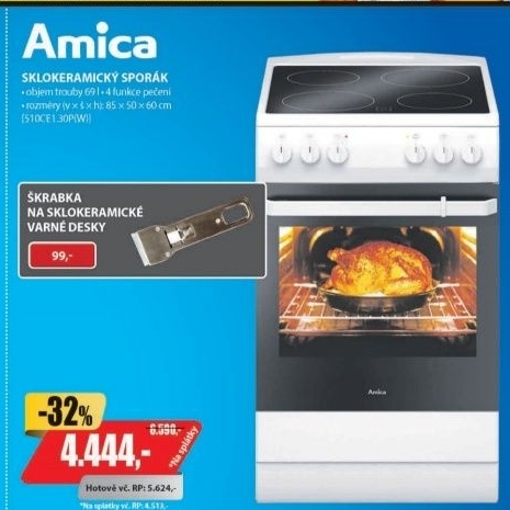 510CE1.30P(W) SPORÁK SKLOKERAMICKÝ AMICA