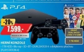 PS4 1TB slib + FIFA 17 + DUALSHOCK 4