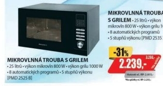 PMD 2525 B mikrovlnná trouba PHILCO