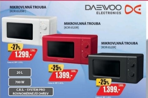 KOR 6S20W MIKROVLNNÁ TROUBADAEWOO