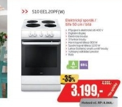 510EE1.20PF(W) SPORÁK ELEKTRICKÝAMICA