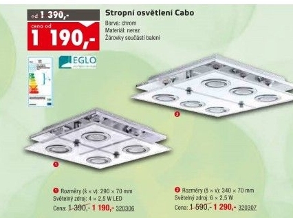 Stropní LED osvětlení Cabo Eglo
