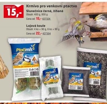 Krmivo pro ptáky slunečnice černá Ptačí mls