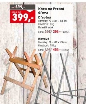 Kovová koza na řezání dřeva