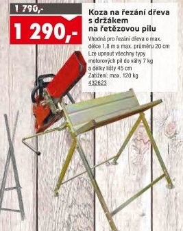 Kovová koza na řezání dřeva