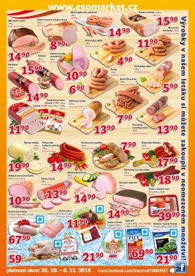 akční leták ESO MARKET 26.10.2016-6.11.2016