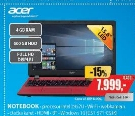 ES1-571-C9JK 15,6FH 4G 500G RED W10 ACER
