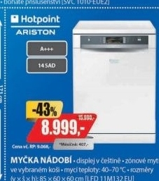 LFD 11M132 EU MYČKA NÁDOBÍ HOTPOINT / A+++