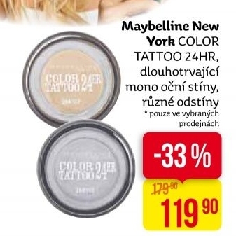 Oční stíny 24H Color Tattoo Maybelline