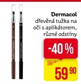 Tužka na oči dřevěná s aplikátorem Dermacol