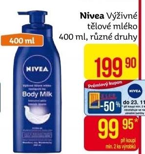 Tělová mléka Nivea