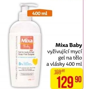 Mycí gel dětský extra vyživující na tělo a vlasy Baby Mixa